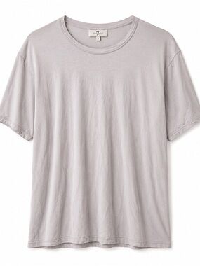 7 For All Mankind Relaxed Cotton Tee XL Light Gray Lavender